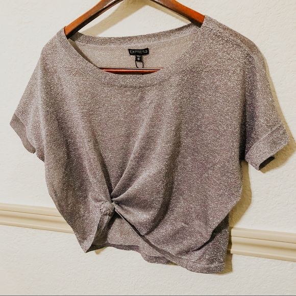 Express Silver Glitter Tee - Picture 1 of 2